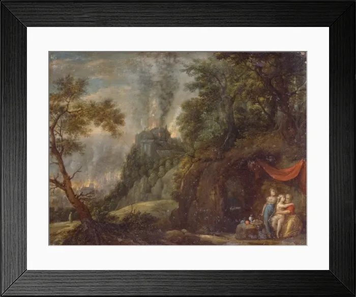 Framed Print : Lot and his Daughters, 1720s. Artist: Hartmann, Franz Anton (1697-1728) Framed Print : Lot and his Daughters, 1720s. Artist: Hartmann, Franz Anton (1697-1728)