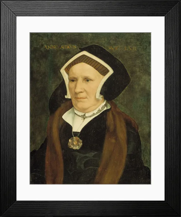 Framed Print : Portrait of Lady Margaret Butts, 1543. Artist: Holbein, Hans, the Younger (1497-1543) Framed Print : Portrait of Lady Margaret Butts, 1543. Artist: Holbein, Hans, the Younger (1497-1543)