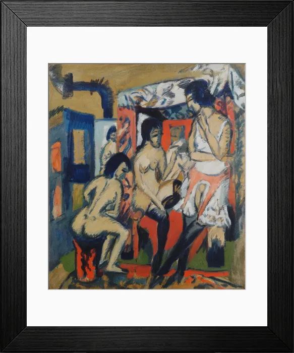 Framed Print : Nudes in Studio, 1912. Artist: Kirchner, Ernst Ludwig (1880-1938) Framed Print : Nudes in Studio, 1912. Artist: Kirchner, Ernst Ludwig (1880-1938)