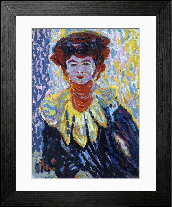 Framed Print : Doris with Ruff Collar, c. 1906. Artist: Kirchner, Ernst Ludwig (1880-1938) Framed Print : Doris with Ruff Collar, c. 1906. Artist: Kirchner, Ernst Ludwig (1880-1938)