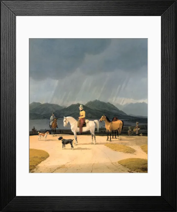 Framed Print : Riders at the Tegernsee, 1832. Artist: Kobell, Wilhelm, Ritter von (1766-1853) Framed Print : Riders at the Tegernsee, 1832. Artist: Kobell, Wilhelm, Ritter von (1766-1853)