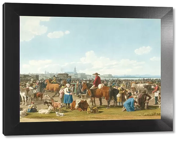 Cattle Market near Genua, 1820. Artist: Kobell, Wilhelm, Ritter von (1766-1853)