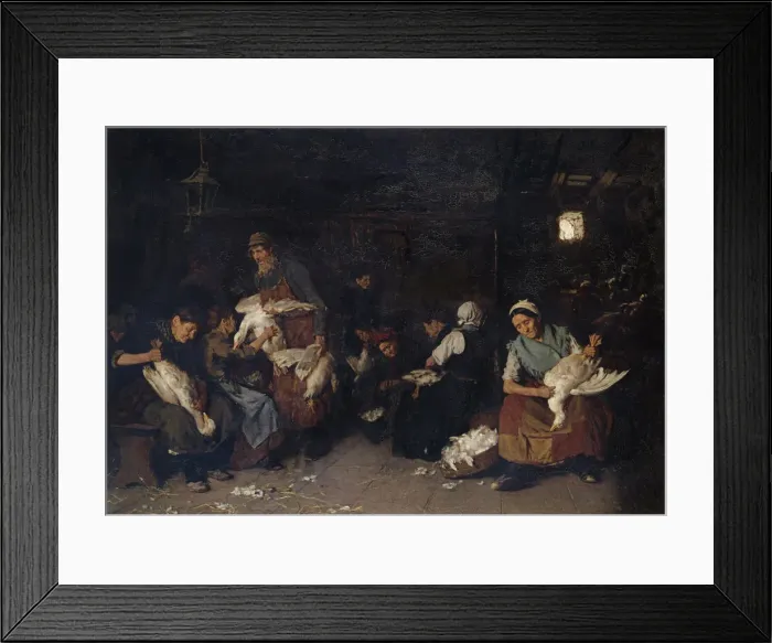 Framed Print : Women Plucking Geese, 1872. Artist: Liebermann, Max (1847-1935) Framed Print : Women Plucking Geese, 1872. Artist: Liebermann, Max (1847-1935)