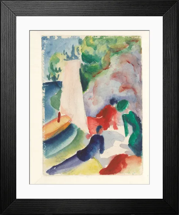 Framed Print : Picnic on the Beach (Picnic after Sailing), 1913. Artist: Macke, August (1887-1914) Framed Print : Picnic on the Beach (Picnic after Sailing), 1913. Artist: Macke, August (1887-1914)