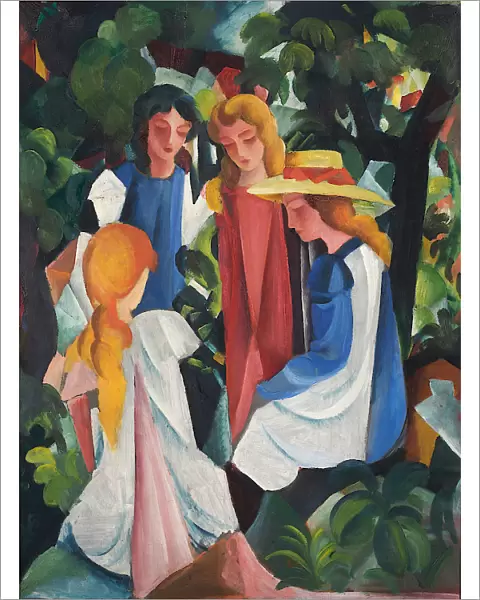 Four Girls, 1912-1913. Artist: Macke, August (1887-1914)