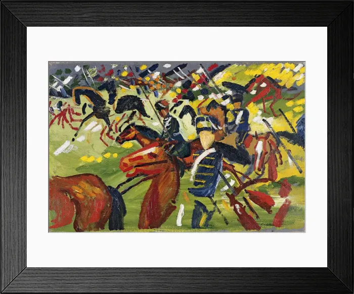 Framed Print : Hussars on a Sortie, 1913. Artist: Macke, August (1887-1914) Framed Print : Hussars on a Sortie, 1913. Artist: Macke, August (1887-1914)