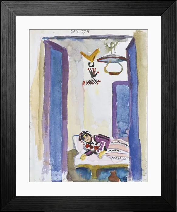 Framed Print : Woman on a Divan, 1914. Artist: Macke, August (1887-1914) Framed Print : Woman on a Divan, 1914. Artist: Macke, August (1887-1914)
