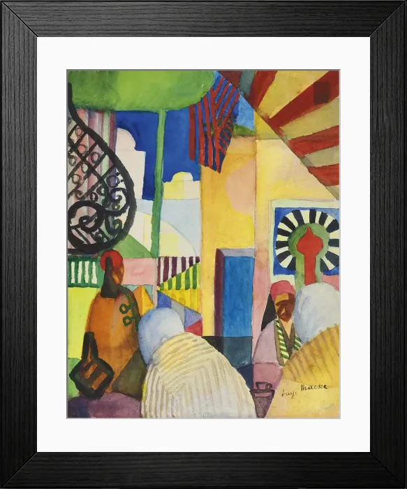 Framed Print : Bazaar, 1914. Artist: Macke, August (1887-1914) Framed Print : Bazaar, 1914. Artist: Macke, August (1887-1914)