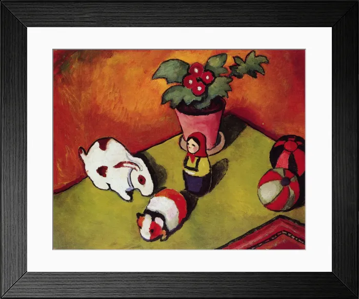 Framed Print : Little Walters Toys, 1912. Artist: Macke, August (1887-1914) Framed Print : Little Walters Toys, 1912. Artist: Macke, August (1887-1914)