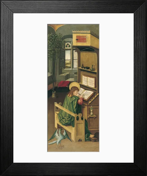 Framed Print : Saint John the Evangelist, 1478. Artist: Malesskircher, Gabriel (ca. 1425-1495) Framed Print : Saint John the Evangelist, 1478. Artist: Malesskircher, Gabriel (ca. 1425-1495)