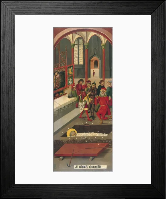 Framed Print : The Miracle of the Host at the Tomb of Saint John, 1478. Artist: Malesskircher, Gabriel (ca. 1425-1495) Framed Print : The Miracle of the Host at the Tomb of Saint John, 1478. Artist: Malesskircher, Gabriel (ca. 1425-1495)