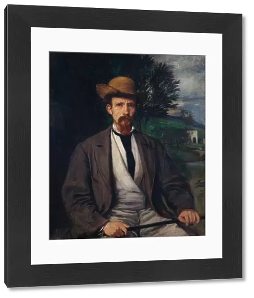 Self-Portrait with Yellow Hat, 1874. Artist: Marees, Hans von (1837-1887)