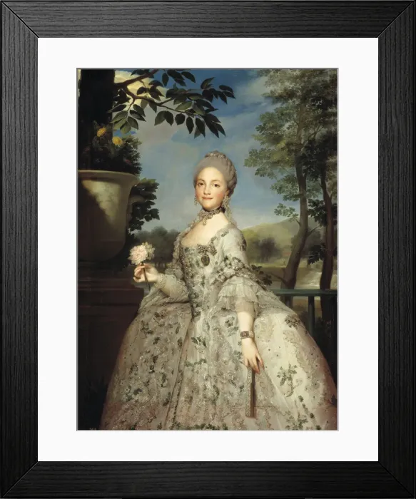 Framed Print : Portrait of Maria Luisa of Parma as Princess of Asturias, ca 1764-1765. Artist: Mengs, Anton Raphael (1728-1779) Framed Print : Portrait of Maria Luisa of Parma as Princess of Asturias, ca 1764-1765. Artist: Mengs, Anton Raphael (1728-1779)