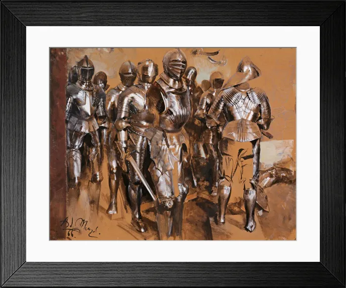 Framed Print : Armor Chamber Fantasy, 1866. Artist: Menzel, Adolph Friedrich, von (1815-1905) Framed Print : Armor Chamber Fantasy, 1866. Artist: Menzel, Adolph Friedrich, von (1815-1905)