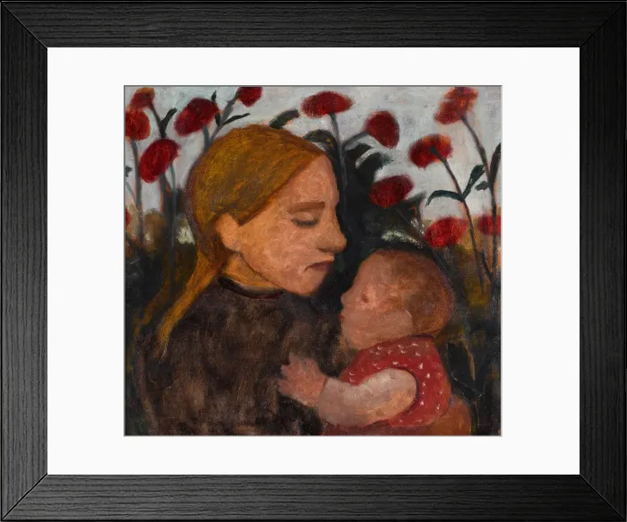 Framed Print : Girl with child, 1902. Artist: Modersohn-Becker, Paula (1876-1907) Framed Print : Girl with child, 1902. Artist: Modersohn-Becker, Paula (1876-1907)