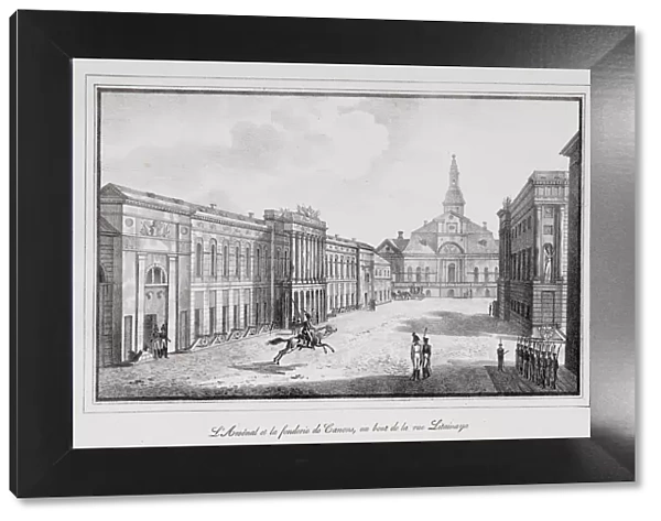 View of the Arsenal and the Foundry in St. Petersburg (Series Views of Saint Petersburg), 1820s. Artist: Pluchart, Alexander (1777-1827)