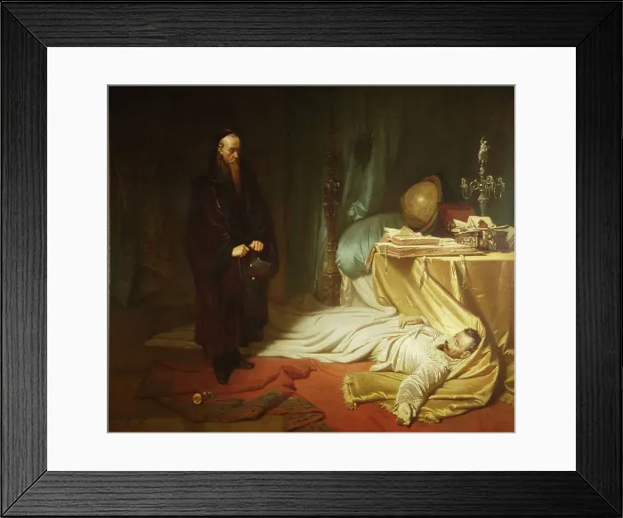 Framed Print : Seni at the Dead Body of Wallenstein, 1855. Artist: Piloty, Carl Theodor von (1826-1886) Framed Print : Seni at the Dead Body of Wallenstein, 1855. Artist: Piloty, Carl Theodor von (1826-1886)