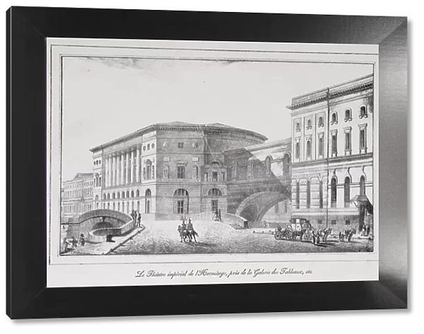 The Hermitage Theatre in Saint Petersburg (Series Views of Saint Petersburg), 1820s. Artist: Pluchart, Alexander (1777-1827)