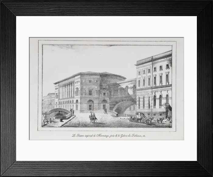 Framed Print : The Hermitage Theatre in Saint Petersburg (Series Views of Saint Petersburg), 1820s. Artist: Pluchart, Alexander (1777-1827) Framed Print : The Hermitage Theatre in Saint Petersburg (Series Views of Saint Petersburg), 1820s. Artist: Pluchart, Alexander (1777-1827)