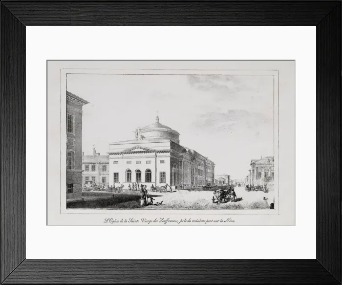 Framed Print : The Church of Joy of all who sorrow (Series Views of Saint Petersburg), 1820s. Artist: Pluchart, Alexander (1777-1827) Framed Print : The Church of Joy of all who sorrow (Series Views of Saint Petersburg), 1820s. Artist: Pluchart, Alexander (1777-1827)