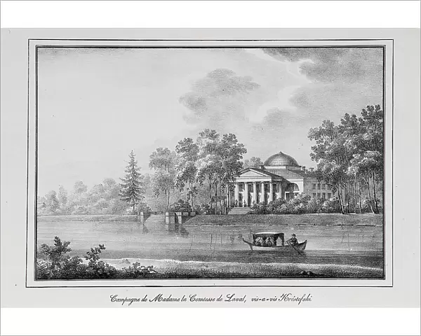 Summer House of Countess de Laval on the Aptekarsky Island (Series Views of Saint Petersburg), 1820s. Artist: Pluchart, Alexander (1777-1827)
