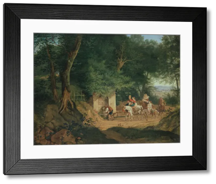 Framed Print : The Well in the Wood at Ariccia, 1831. Artist: Richter, Gustav (Karl Ludwig) (1823-1884) Framed Print : The Well in the Wood at Ariccia, 1831. Artist: Richter, Gustav (Karl Ludwig) (1823-1884)