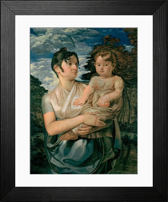 Framed Print : Pauline Runge with her two-year-old-son, 1807. Artist: Runge, Philipp Otto (1777-1810) Framed Print : Pauline Runge with her two-year-old-son, 1807. Artist: Runge, Philipp Otto (1777-1810)