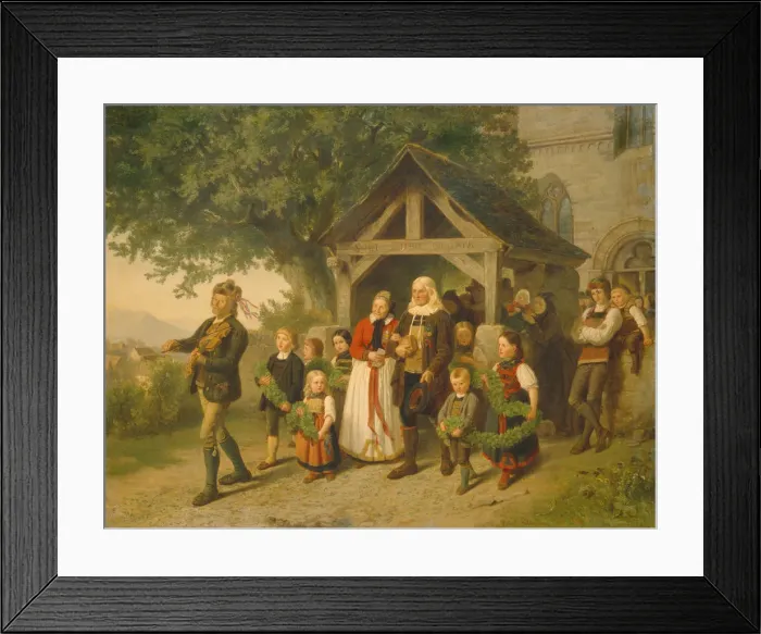 Framed Print : The Golden Wedding, 1857. Artist: Salentin (1822-1910) Framed Print : The Golden Wedding, 1857. Artist: Salentin (1822-1910)