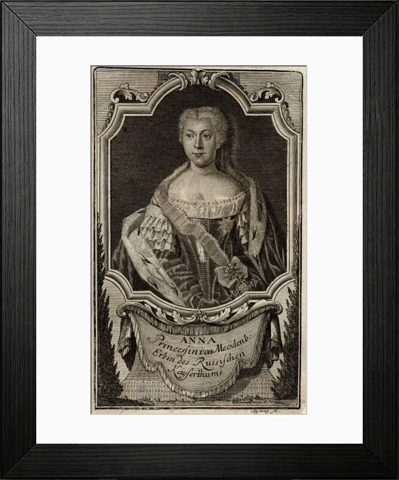 Framed Print : Portrait of Princess Anna Leopoldovna (1718-1746), tsars Ivan VI mother, 1739. Artist: Sysang, Johann Christoph (1703-1757) Framed Print : Portrait of Princess Anna Leopoldovna (1718-1746), tsars Ivan VI mother, 1739. Artist: Sysang, Johann Christoph (1703-1757)