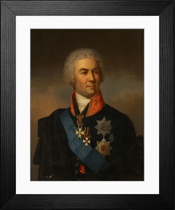 Framed Print : Portrait of Count Pyotr Zavadovsky (1739?1812), 1849. Artist: Schulz, Carl (1823-1876) Framed Print : Portrait of Count Pyotr Zavadovsky (1739?1812), 1849. Artist: Schulz, Carl (1823-1876)