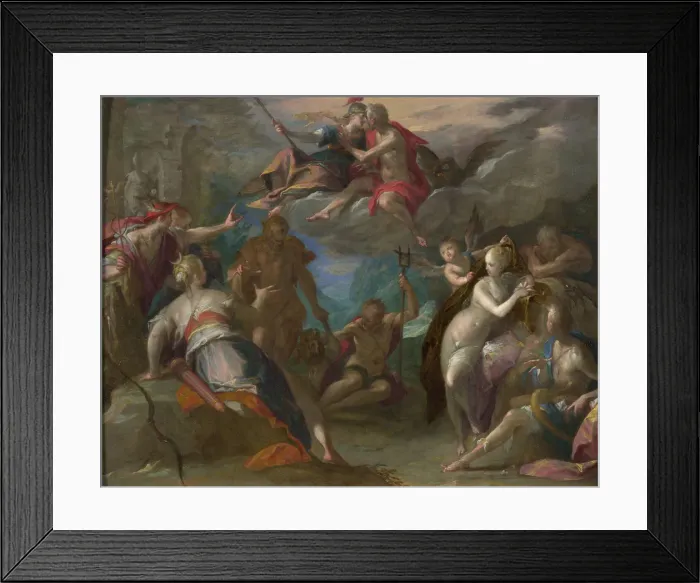 Framed Print : The Amazement of the Gods, 1590s. Artist: Aachen, Hans von (1552-1615) Framed Print : The Amazement of the Gods, 1590s. Artist: Aachen, Hans von (1552-1615)