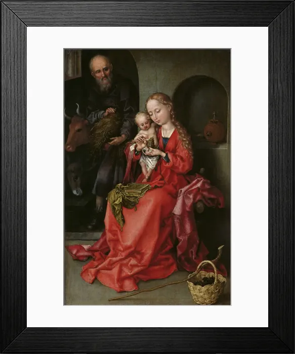 Framed Print : The Holy Family, 1480-1490. Artist: Schongauer, Martin (ca. 1445 / 50-1491) Framed Print : The Holy Family, 1480-1490. Artist: Schongauer, Martin (ca. 1445 / 50-1491)