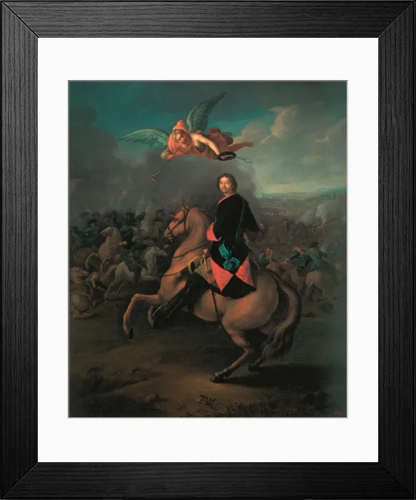 Framed Print : Peter I at the battle of Poltava, 1710s. Artist: Tannauer, Johann Gottfried (1680-1737) Framed Print : Peter I at the battle of Poltava, 1710s. Artist: Tannauer, Johann Gottfried (1680-1737)
