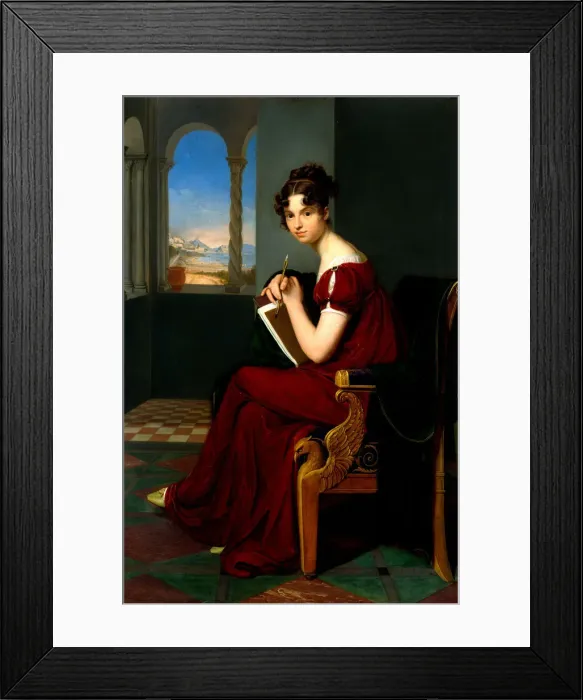 Framed Print : Young Lady with Drawing Utensils, 1816. Artist: Vogel von Vogelstein, Carl Christian (1788-1868)