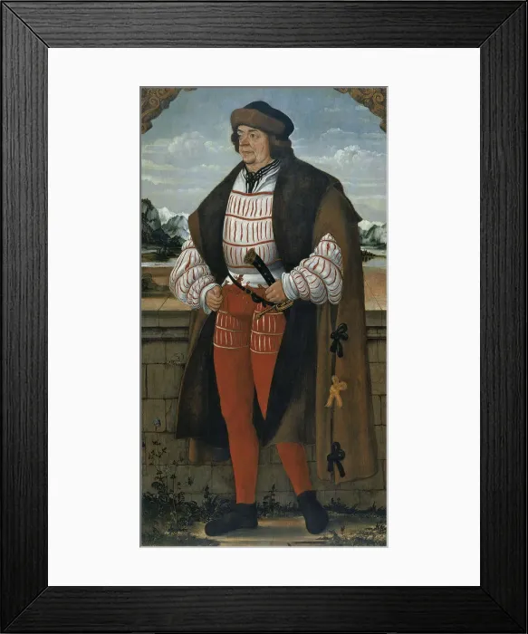 Framed Print : The Court Jester known as Knight Christoph, 1515. Artist: Wertinger, Hans, von (ca. 1465-1533) Framed Print : The Court Jester known as Knight Christoph, 1515. Artist: Wertinger, Hans, von (ca. 1465-1533)
