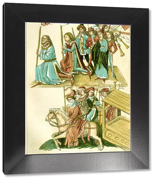 Frederick I receives Brandenburg (Copy of an Illustration from the Richentals illustrated chronicle), c. 1440. Artist: Anonymous