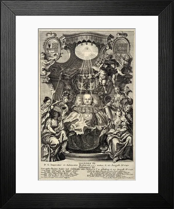 Framed Print : Portrait of Tsar Ivan VI Antonovich of Russia (1740-1764), 1740. Artist: Anonymous