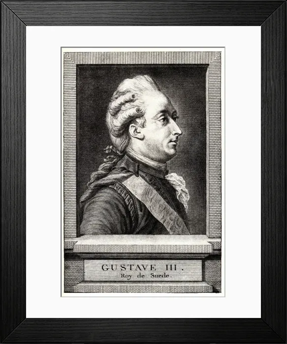 Framed Print : Portrait of Gustav III of Sweden, Early 19th cen Artist: Anonymous Framed Print : Portrait of Gustav III of Sweden, Early 19th cen Artist: Anonymous