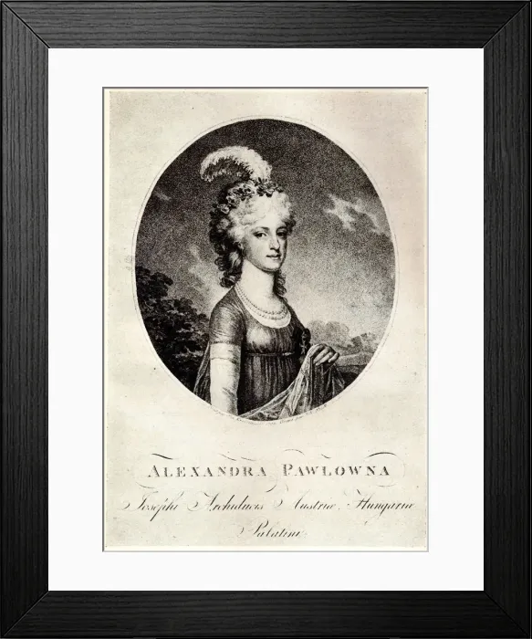 Framed Print : Portrait of Grand Duchess Alexandra Pavlovna (1783-1801), Early 19th cen Artist: Anonymous Framed Print : Portrait of Grand Duchess Alexandra Pavlovna (1783-1801), Early 19th cen Artist: Anonymous