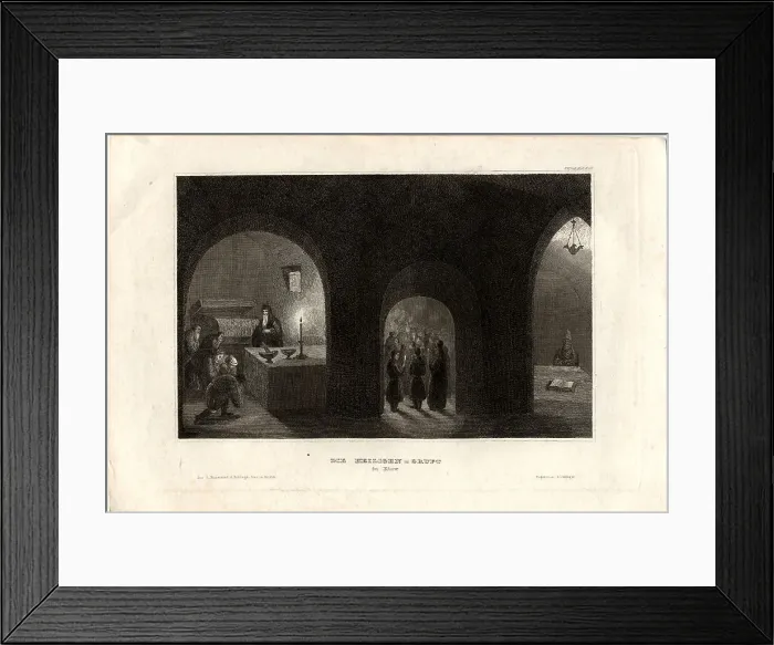 Framed Print : Interior view of the Holy Tomb in the Kiev Monastery of the Caves, 1850. Artist: Anonymous Framed Print : Interior view of the Holy Tomb in the Kiev Monastery of the Caves, 1850. Artist: Anonymous