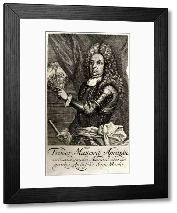 Framed Print : Portrait of Count Fyodor Matveyevich Apraksin. Artist: Anonymous Framed Print : Portrait of Count Fyodor Matveyevich Apraksin. Artist: Anonymous
