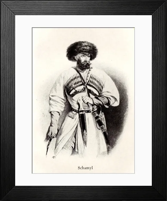 Framed Print : Portrait of Imam Shamil (1799-1871), 19th century. Artist: Anonymous Framed Print : Portrait of Imam Shamil (1799-1871), 19th century. Artist: Anonymous
