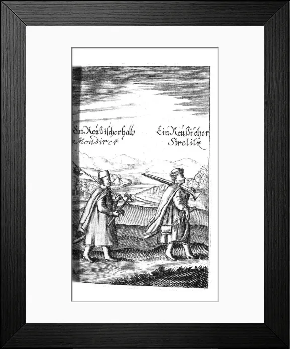 Framed Print : Streltsy (from Georg Adam Schleissing Derer beyden Czaaren in Reussland Iwan und Peter Alexewiz), 1693. Artist: Anonymous Framed Print : Streltsy (from Georg Adam Schleissing Derer beyden Czaaren in Reussland Iwan und Peter Alexewiz), 1693. Artist: Anonymous