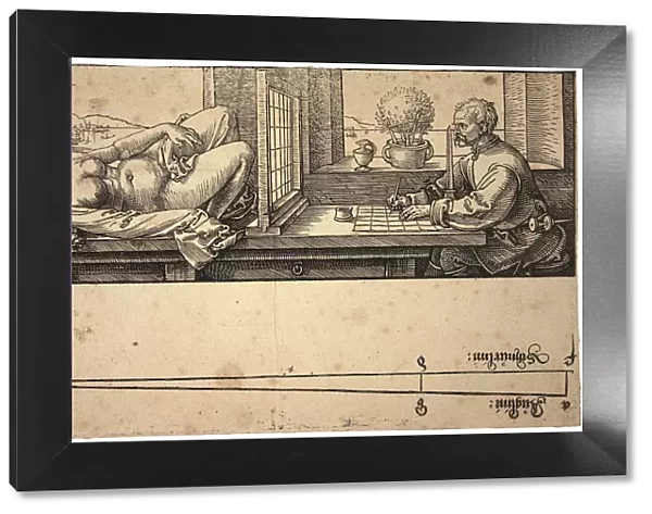 Artist Drawing a Nude with Perspective Device, 1538. Artist: Durer, Albrecht (1471-1528)