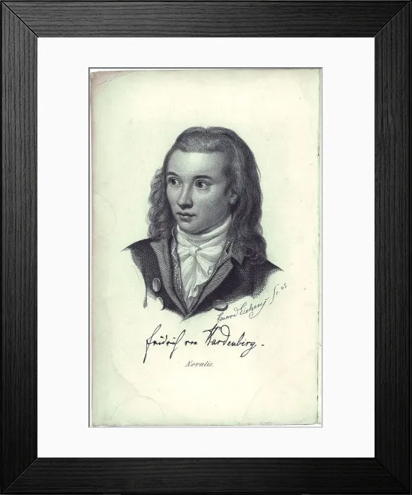 Framed Print : Portrait of the poet Novalis (1772-1801), 1845. Artist: Eichens, Friedrich Eduard (1804-1877) Framed Print : Portrait of the poet Novalis (1772-1801), 1845. Artist: Eichens, Friedrich Eduard (1804-1877)