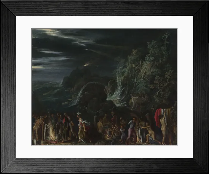 Framed Print : Saint Paul on Malta, ca. 1600. Artist: Elsheimer, Adam (1578-1610) Framed Print : Saint Paul on Malta, ca. 1600. Artist: Elsheimer, Adam (1578-1610)