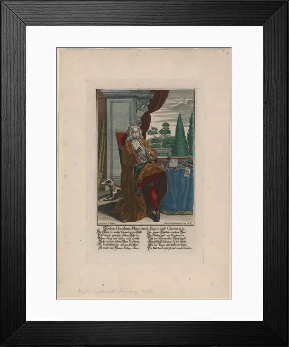 Framed Print : Woodwind Instruments, ca 1720-1730. Artist: Englebrecht, Martin (1684-1756) Framed Print : Woodwind Instruments, ca 1720-1730. Artist: Englebrecht, Martin (1684-1756)