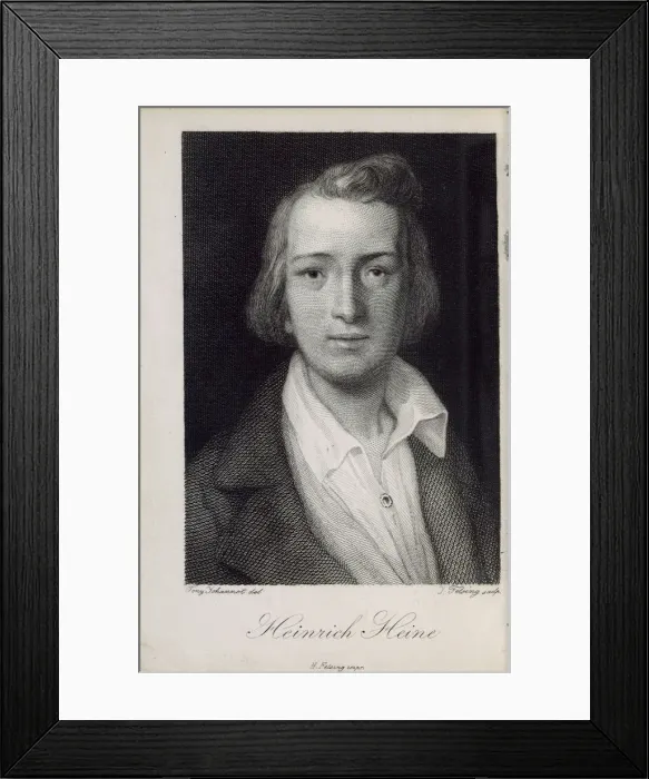 Framed Print : Portrait of the poet Heinrich Heine (1797-1856), 1850. Artist: Felsing, Jacob (1802-1883) Framed Print : Portrait of the poet Heinrich Heine (1797-1856), 1850. Artist: Felsing, Jacob (1802-1883)