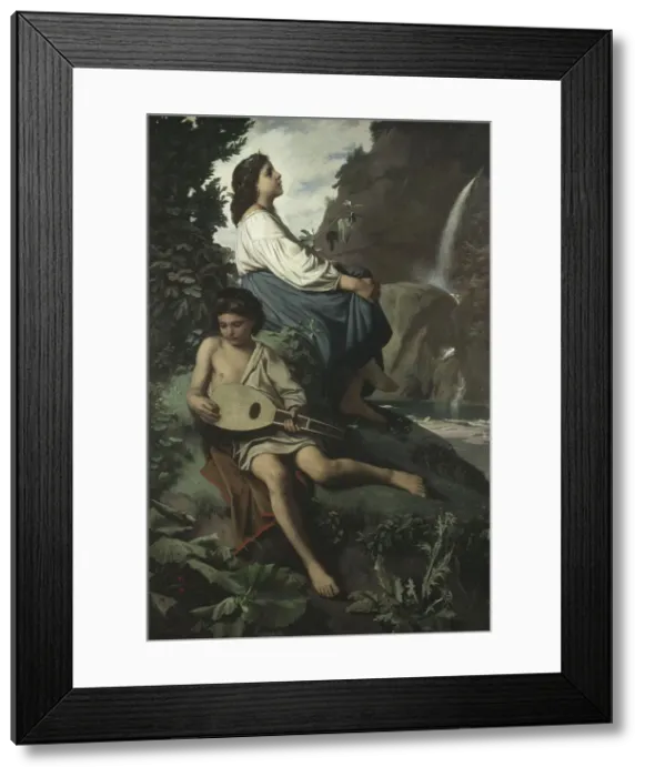 Framed Print : Ricordo di Tivoli, 1866-1867. Artist: Feuerbach, Anselm (1829-1880) Framed Print : Ricordo di Tivoli, 1866-1867. Artist: Feuerbach, Anselm (1829-1880)