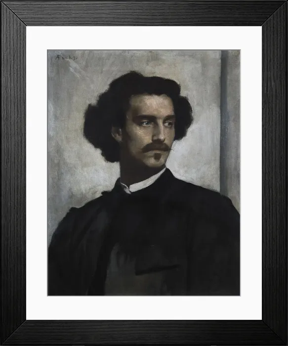 Framed Print : Self-Portrait, 1873. Artist: Feuerbach, Anselm (1829-1880) Framed Print : Self-Portrait, 1873. Artist: Feuerbach, Anselm (1829-1880)